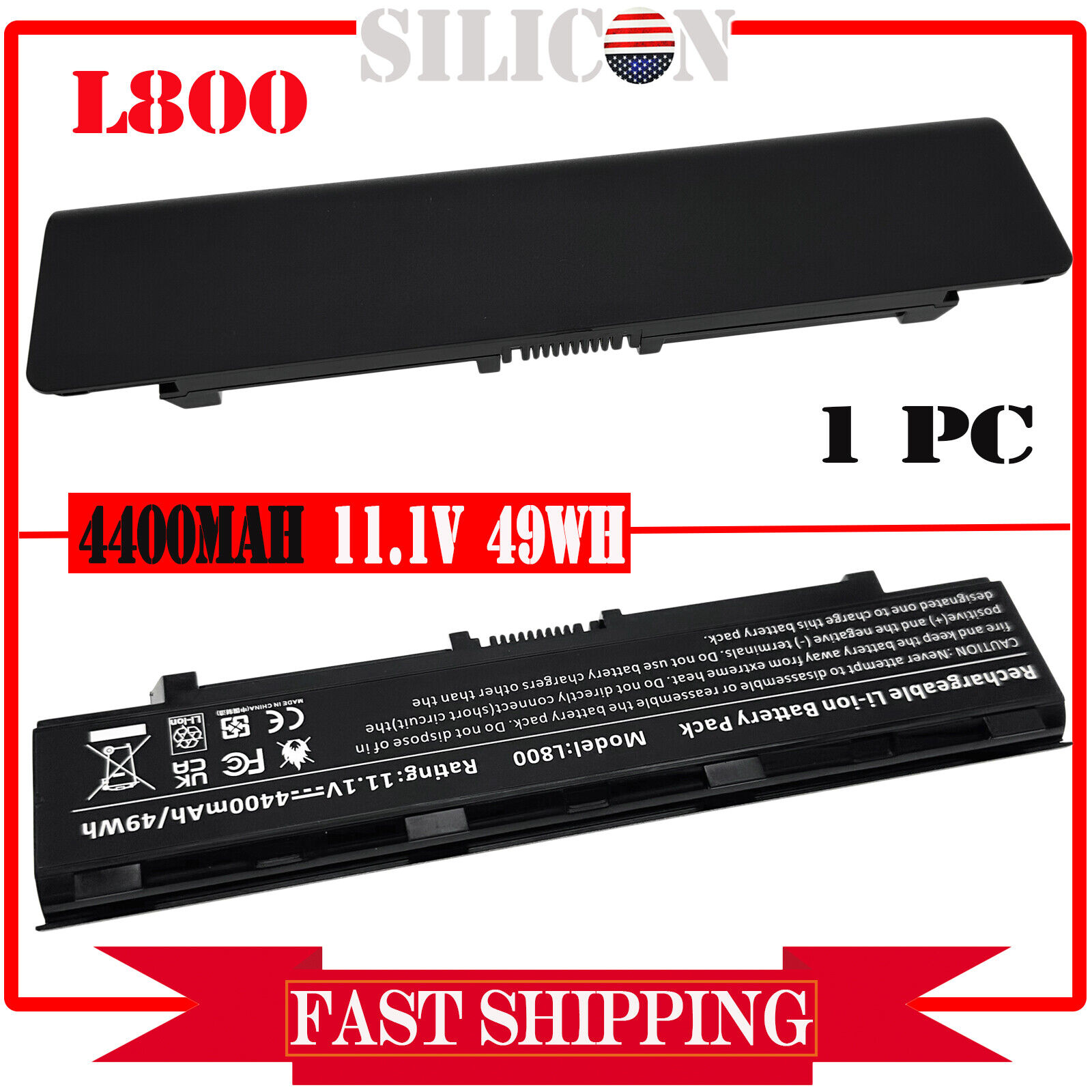 New PA5109U-1BRS Battery For Toshiba Satellite C55D-A5380 C55Dt-A5244 Laptop
