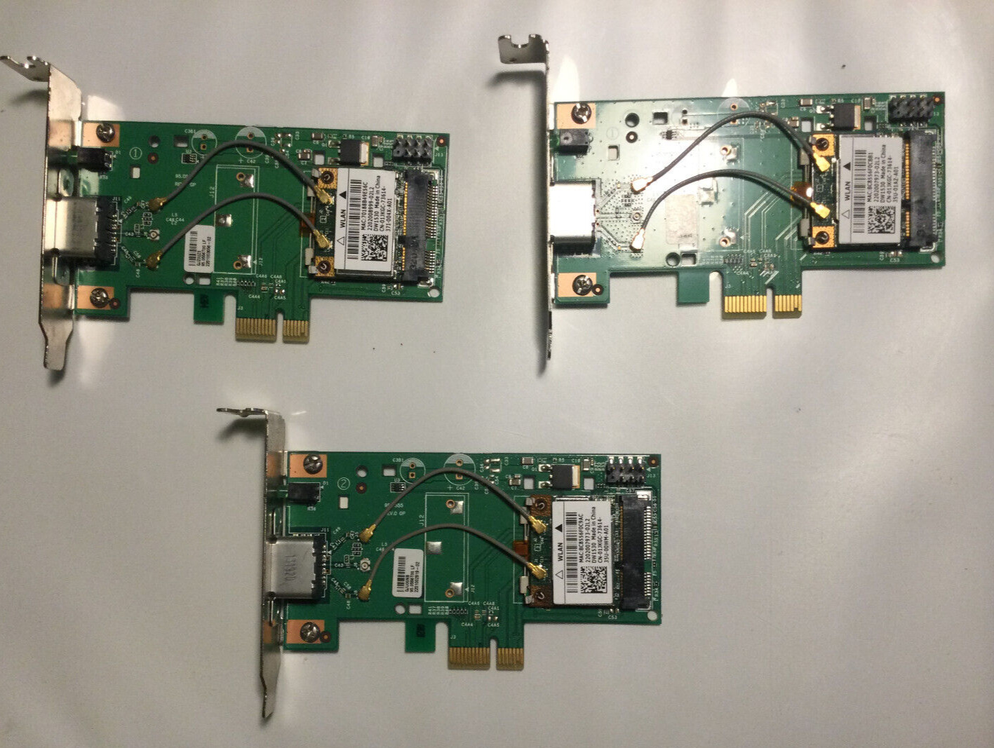 LOT OF 3 - Dell Broadcom BCM943228HM4L Wireless Adapter Card Board Low Profile