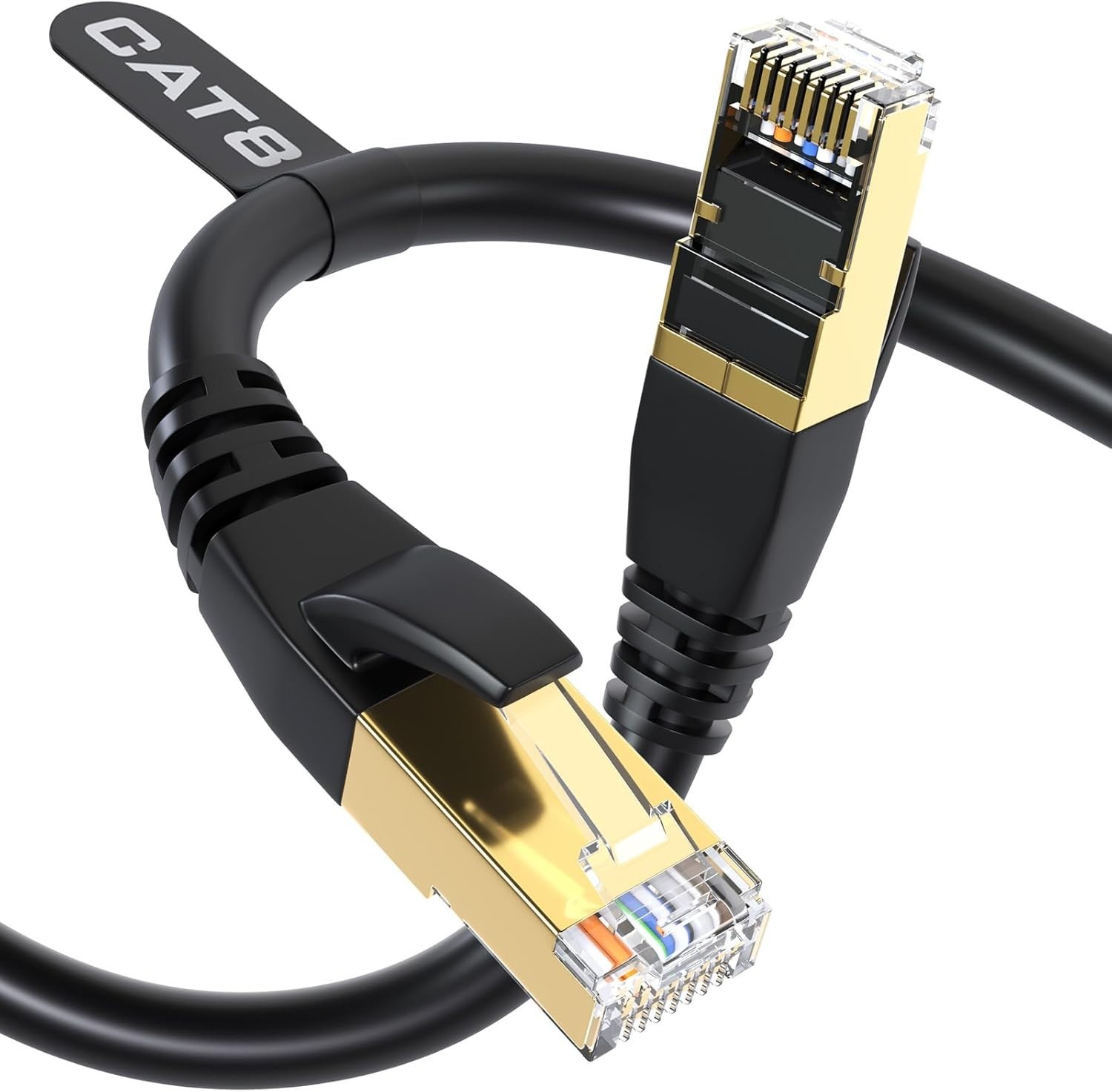 LOT OF 5 Cat8 Ethernet Cable 6FT Heavy Duty, High Speed, Outdoor/Indoor Use, NEW