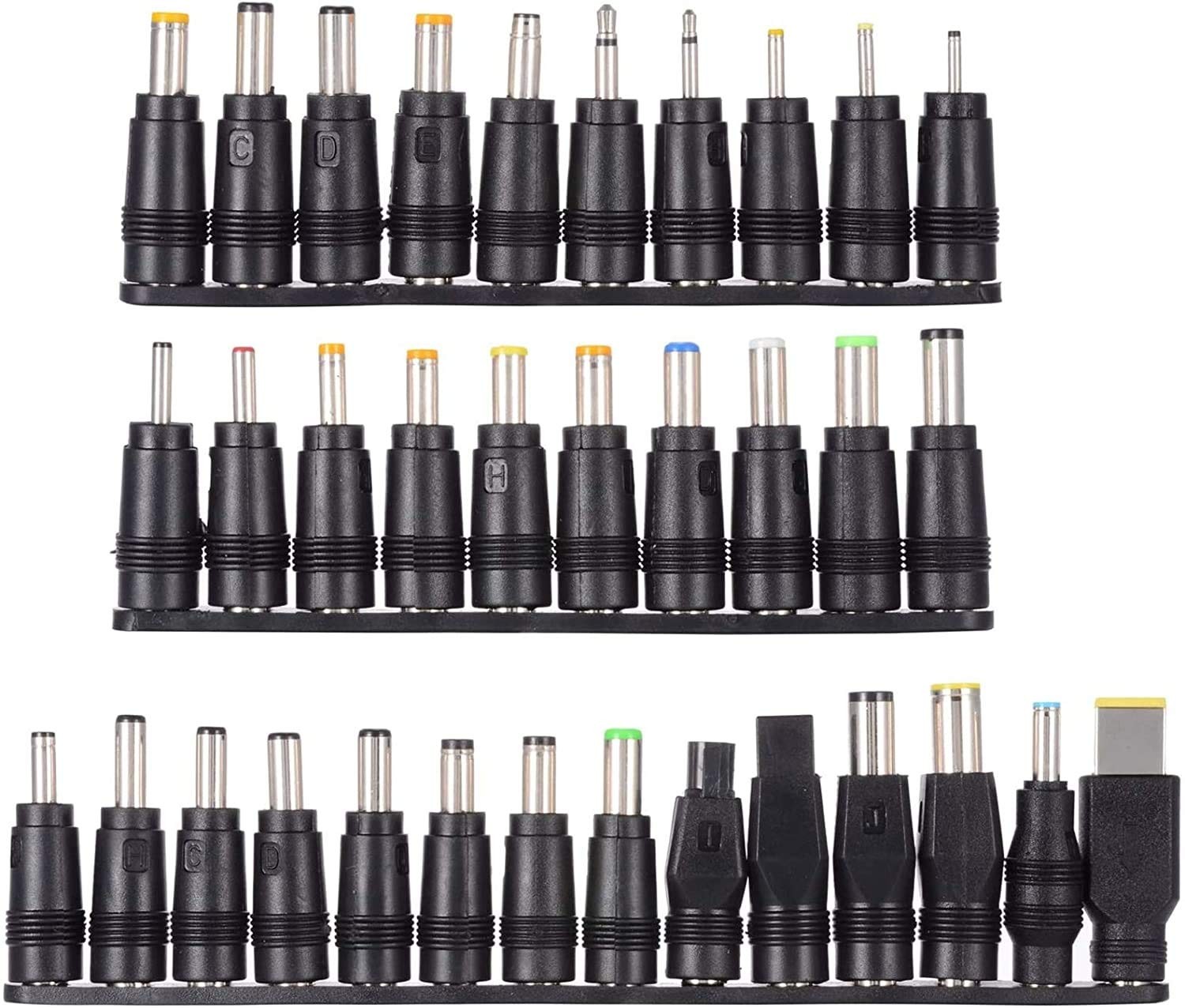 Universal 34pcs DC Connectors Plug Kit, 5.5mm 2.1mm Female Base to dc Adapter...