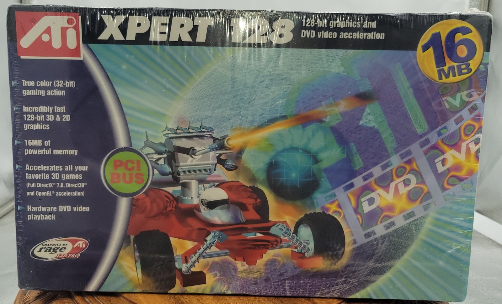 Vintage ATI Rage Xpert 128 Graphics VideoCard 16MB PCI New in Factory Sealed Box