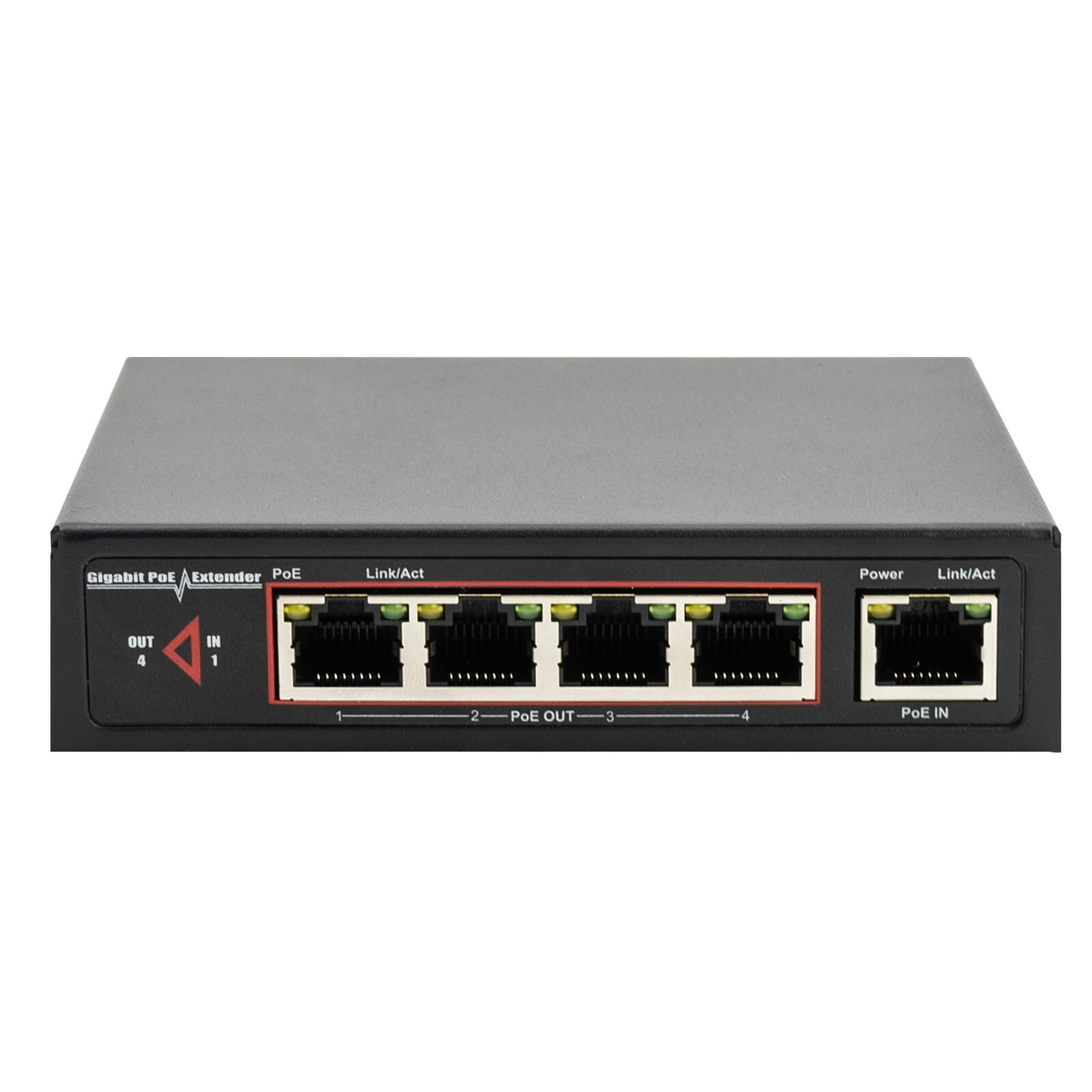 Gigabit 4 Port PoE Passthrough Switch/Extender/Repeater 60W 48V IEEE 802.3 af/at