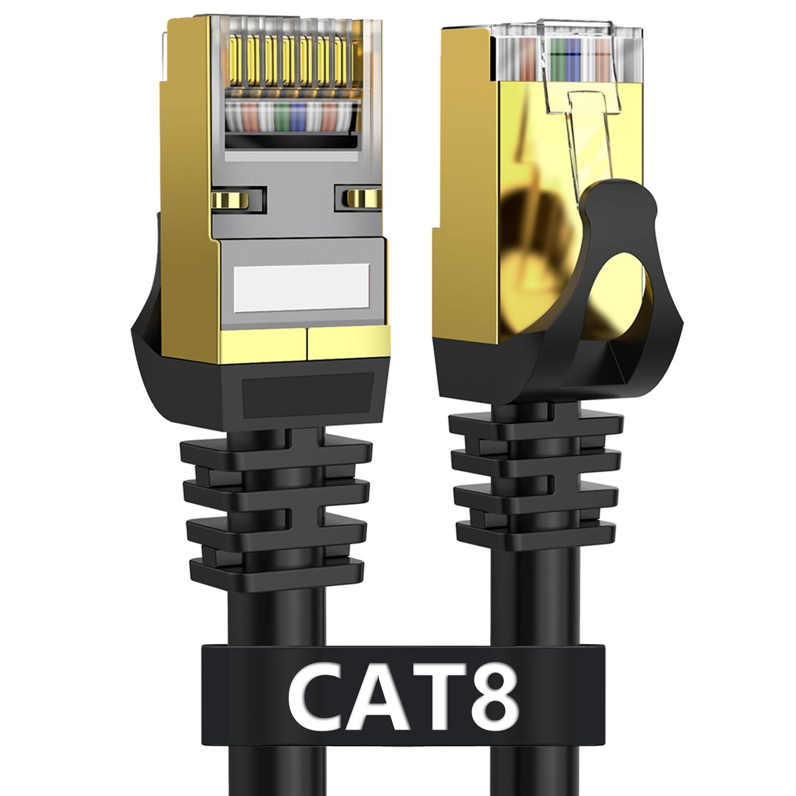 Heavy Duty Cat8 150ft Ethernet Cable - Weatherproof & Fast Data Transmission