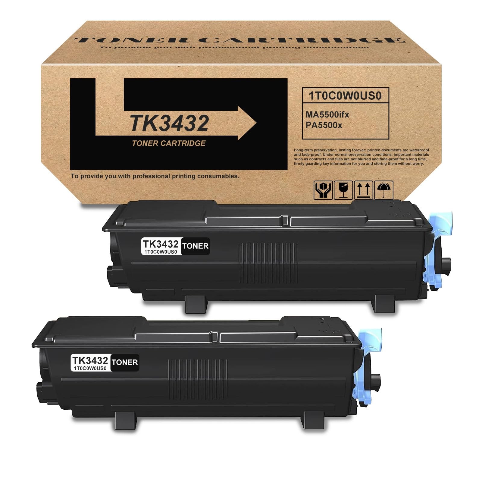 FIRSTINK 2 Pack High Yield TK3432 TK-3432 Black Toner small, TK3432-2BK