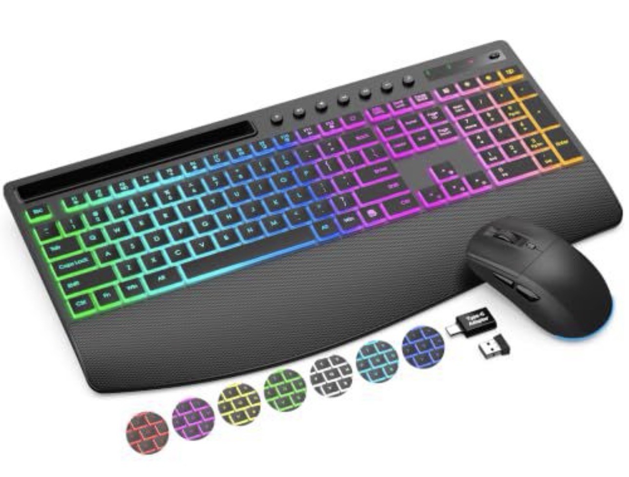 Wireless Keyboard Mouse Combo 4000mAh Battery Rechargeable Backlit Full