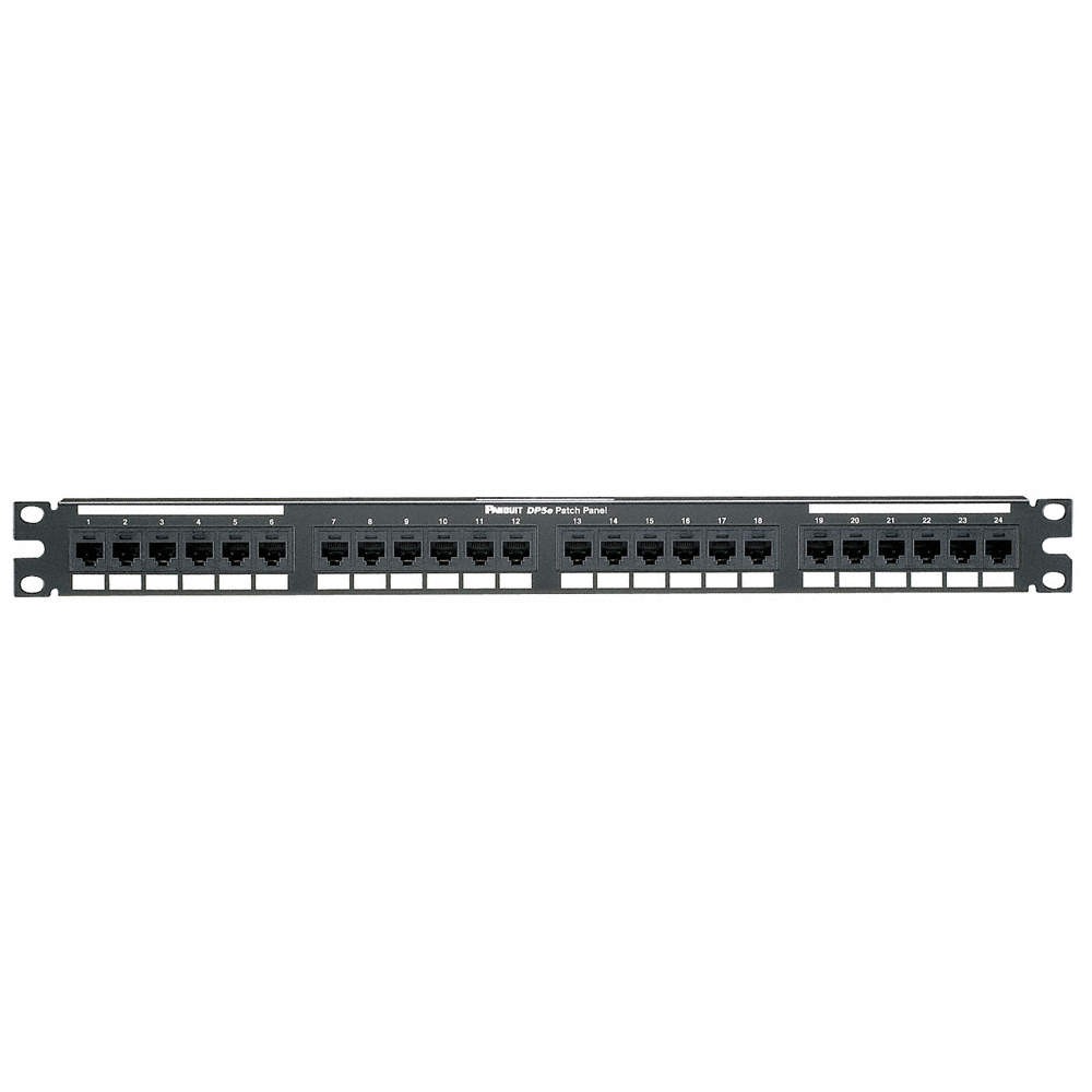 PANDUIT DP245E88TGY Patch Panel,Cat 5e,Rack Mt,24 Port 5ZVX5