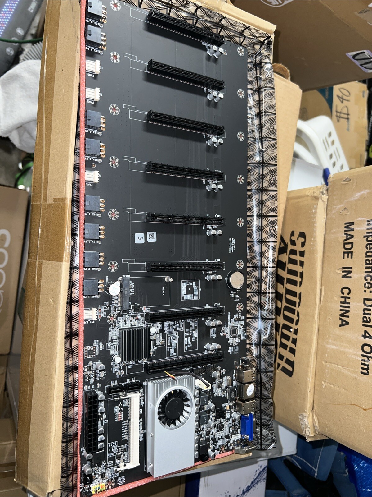 BTC-T37 GPU Mining Rig Machine Motherboard With CPU support 8 GPU PCIE slots USA
