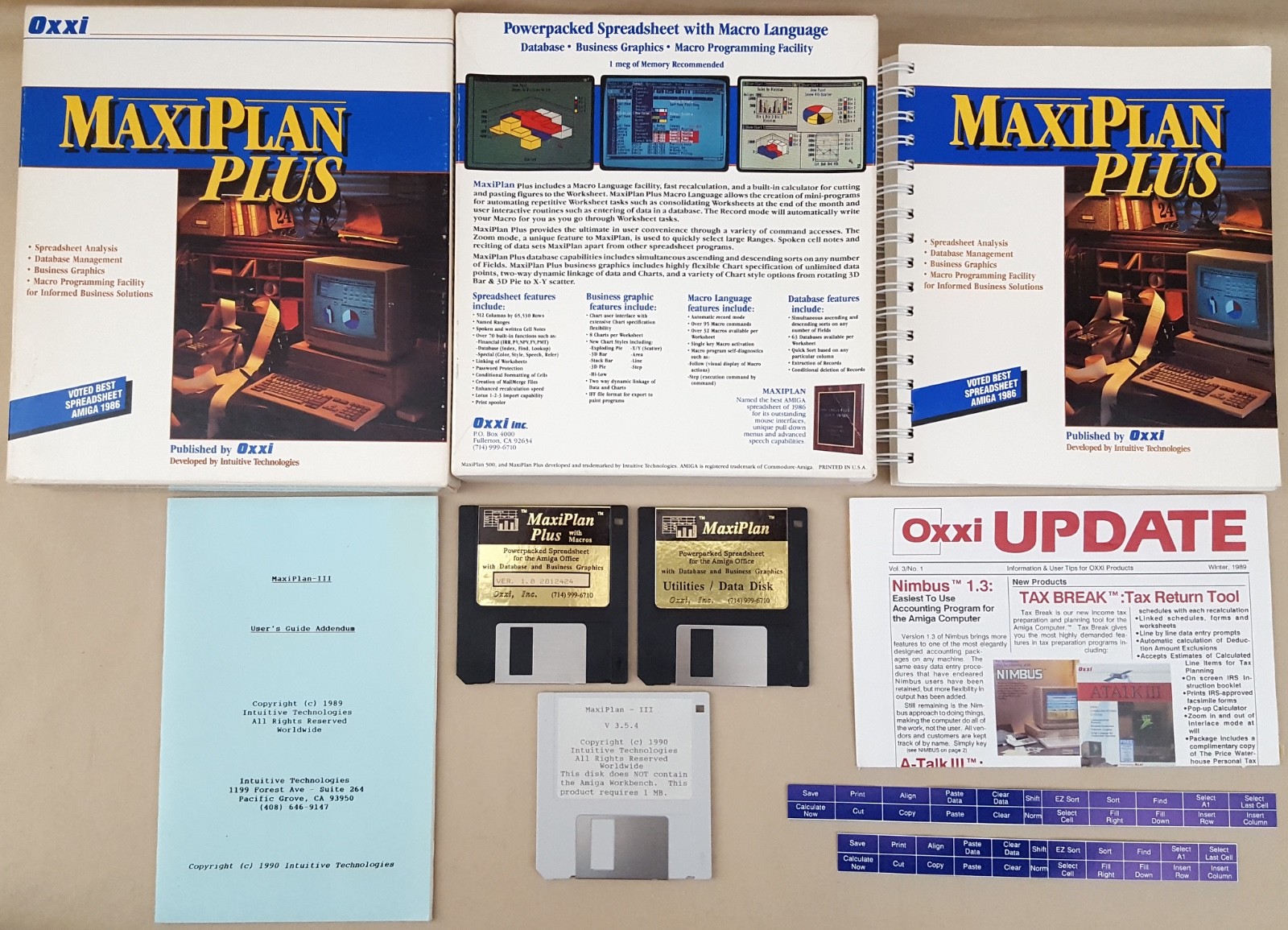 MAXIPLAN PLUS v3.5.4 ©1990 OXXI Spreadsheet for Commodore Amiga 500 1000 2000