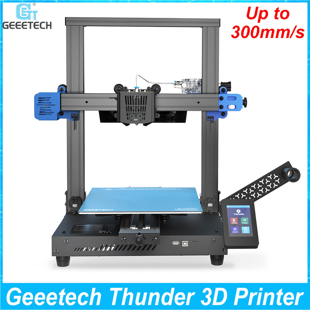 Geeetech Thunder 3D Printer 300mm/s High Speed Fast Printing w/ Auto-Leveling US