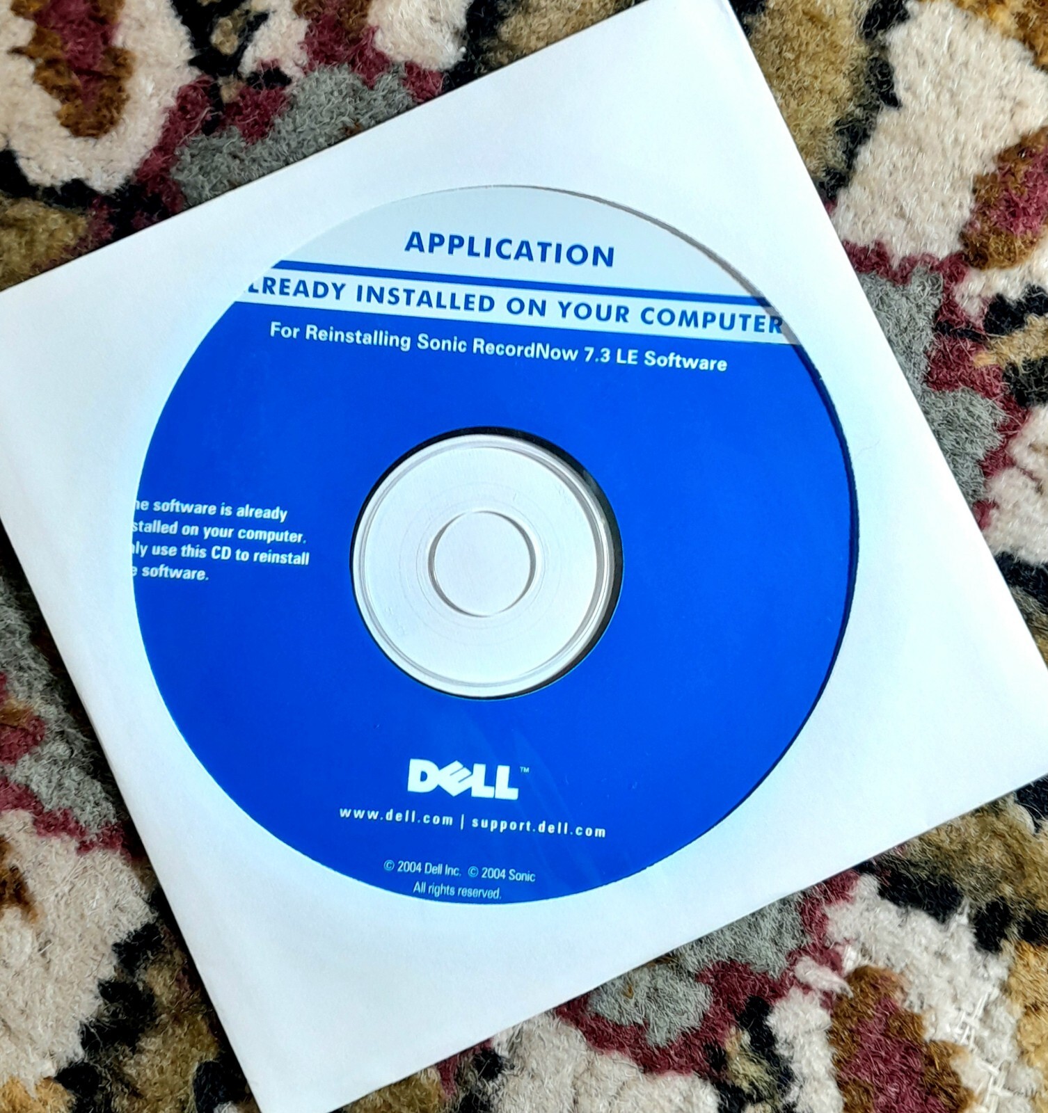 Dell Application for Reinstalling Sonic Record-Now 7.3 LE Software 2004, Sealed
