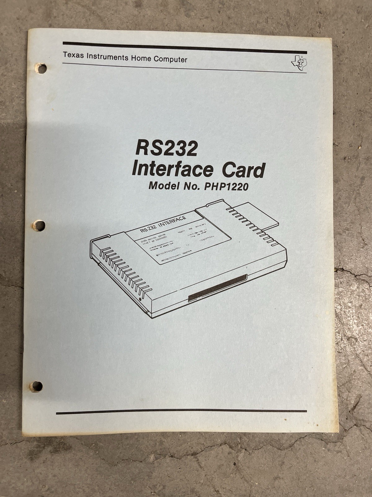 Vtg Texas Instruments RS232 Interface Card Manual Model PHP1220 1982 Computer