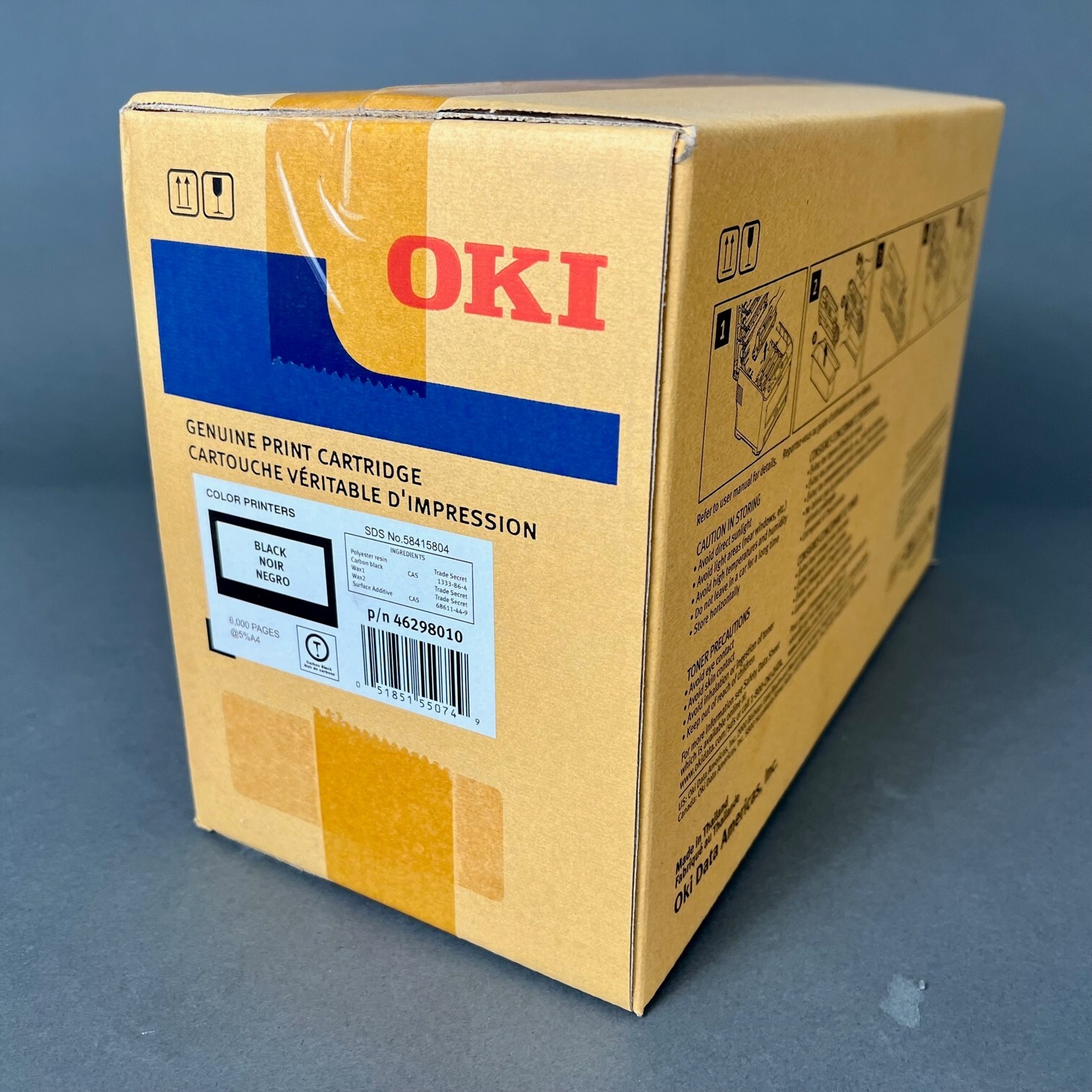 NEW SEALED OKI Pro6410 NEON BLACK Color Toner Cartridge (46298010) Original OEM