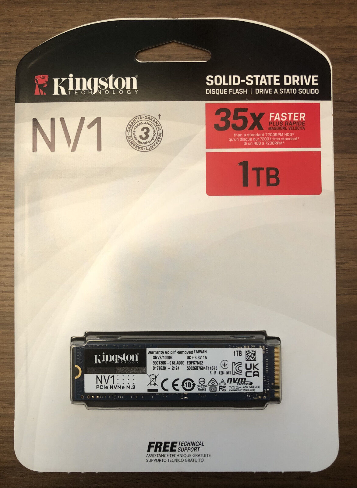NEW Genuine Kingston 1TB M.2 2280 NVMe HARD DISK 1000GB SNVS/1000G (NEW SEALED)