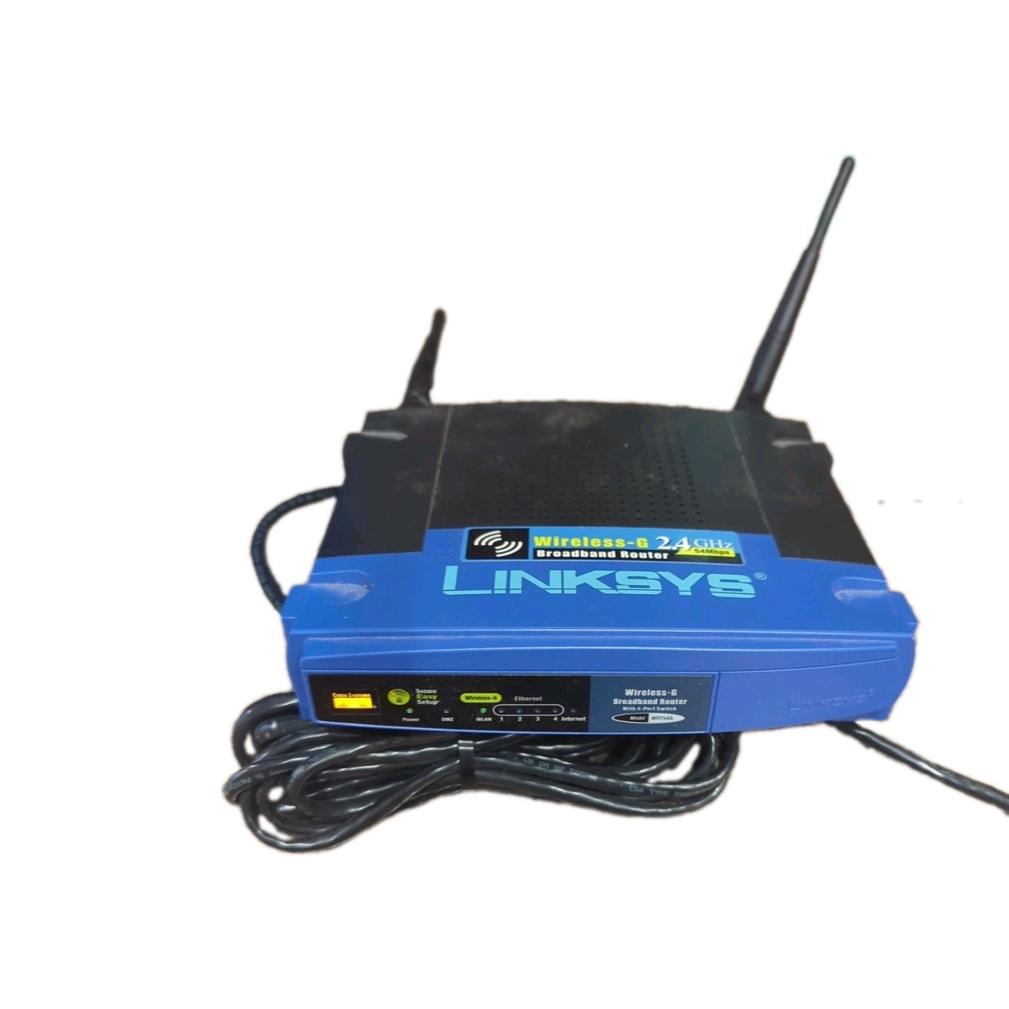 Linksys WRT54GS Wireless-G Router 4-Port Dual-Band 54 Mbps Blue With Ethernet Co