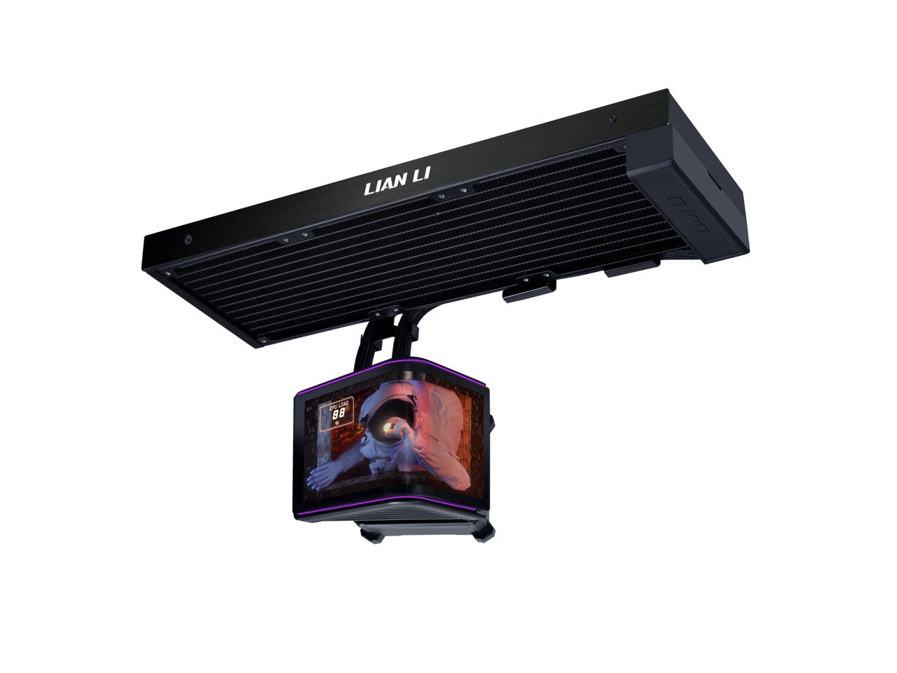 Lian Li Hydroshift II OLED Curved 360 Liquid CPU Cooler - Flexible Slide-Tube Cl