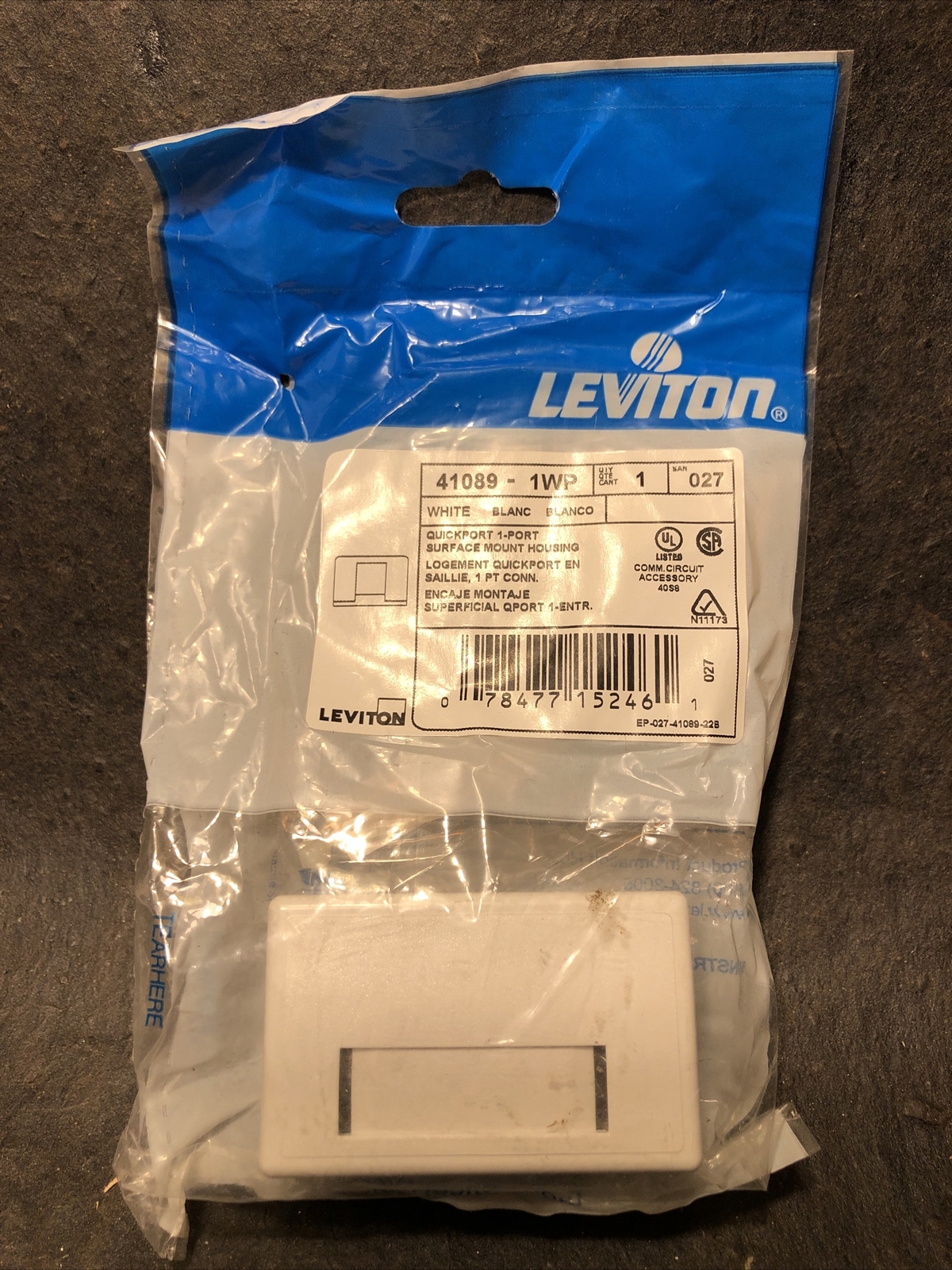 Qty.18, LEVITON 41089-1WP, Surface Mount Box