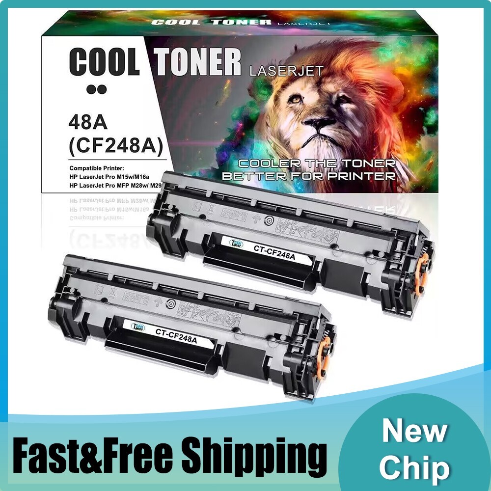 2PK CF248A 48A Toner Cartridge For HP LaserJet M15 M15w M28a M28w M29w Printer