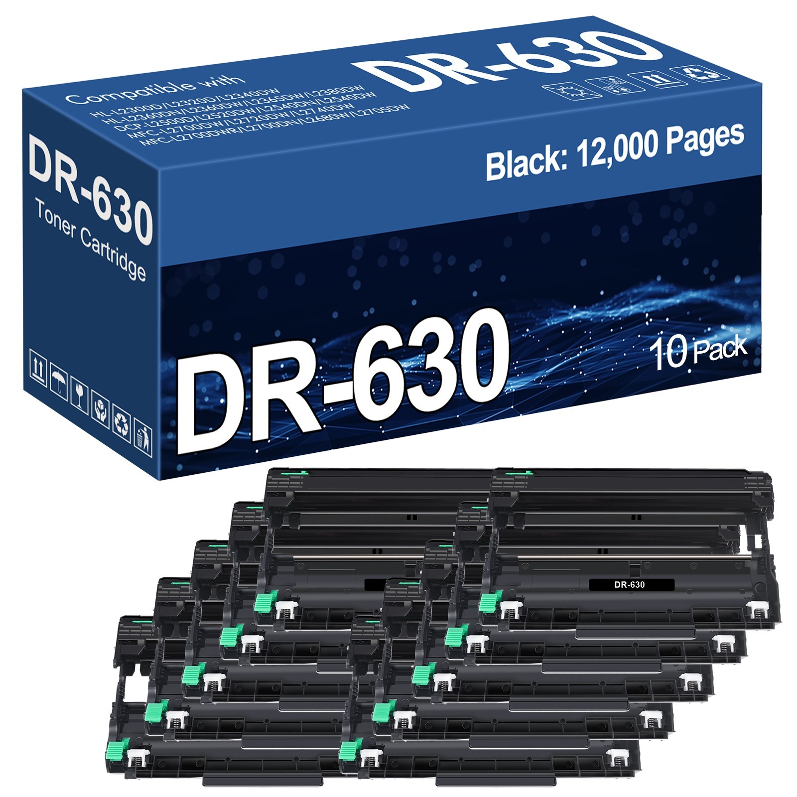 10PK DR630 Drum Unit for Brother DR-630 MFC-L2700DW DCP-L2520DW HL-L2360DW