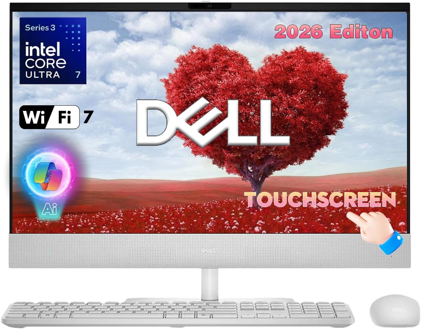 Dell 24 EC24260 All-in-One 23.8" Touchscreen IPS FHD U7-355 Upto 64G RAM 4TB SSD