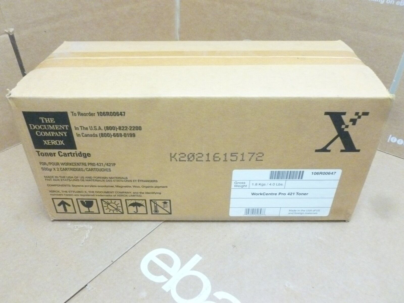 Genuine Xerox 106R00647 WorkCentre Pro 421 Toner Cartridge