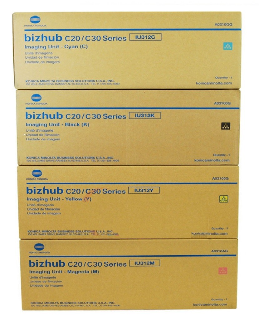 4 X Original Image Drum Konica Bizhub C20 C30 C31P / IU312K IU312M IU312C Y Set
