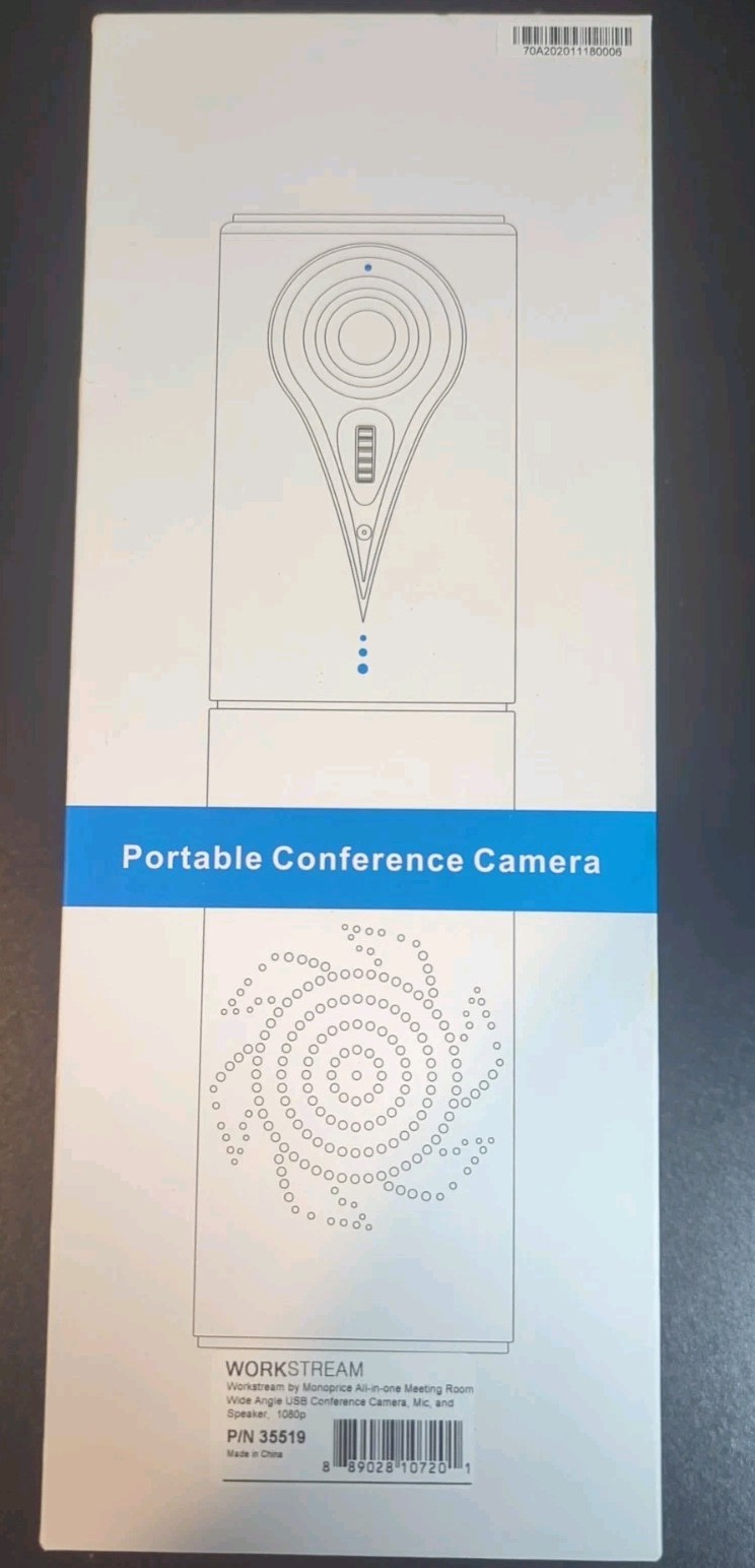 Workstream by Monoprice All-in-One USB Conference Camera, Mic, Speaker 1080p New