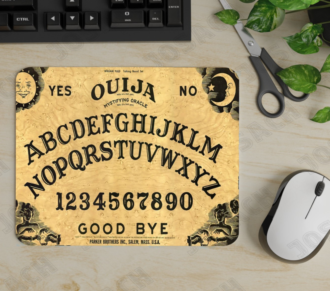 OUIJA Board Game Mouse Pad - Slim Design Neoprene Anti-Slip