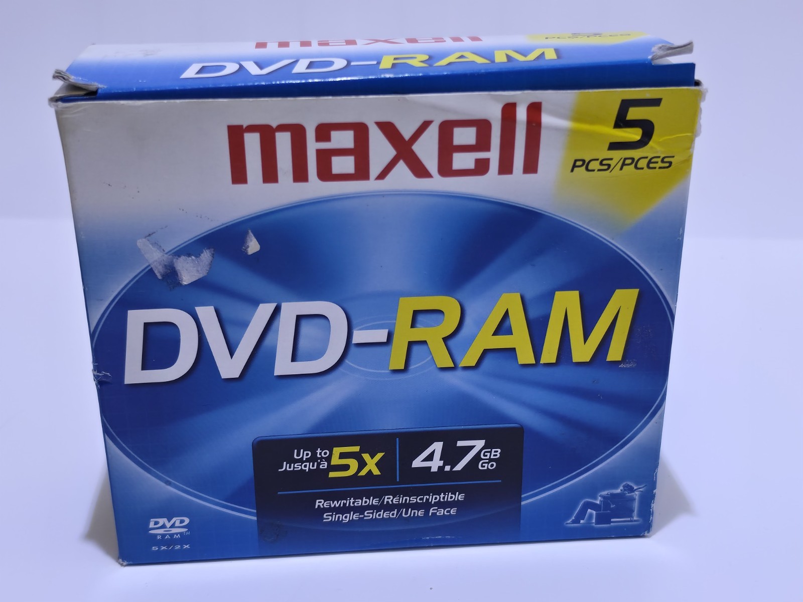 Maxell DVD-RAM Data-Video Disc Rewritable 4.7GB 2 Hours 5 Pack New & Sealed Disc
