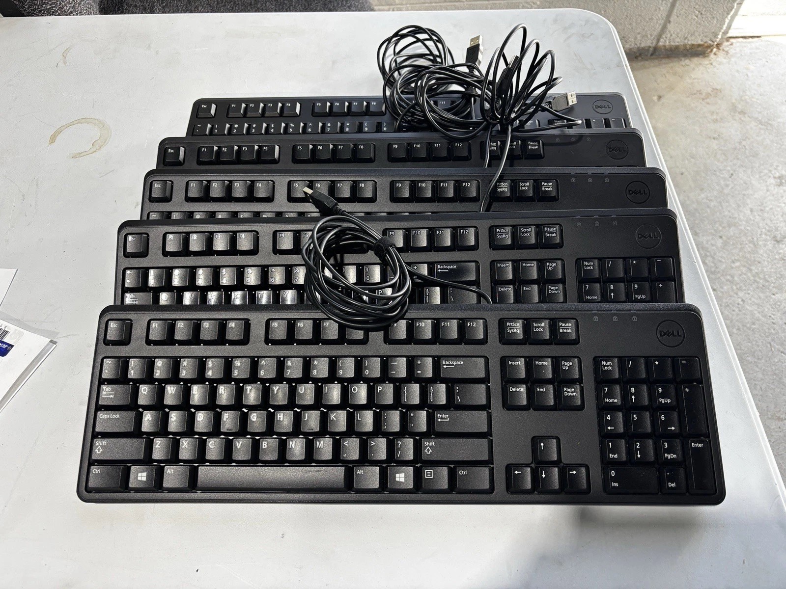 Lot Of 5 Dell KB212-B USB Quiet Key Keyboard - Black