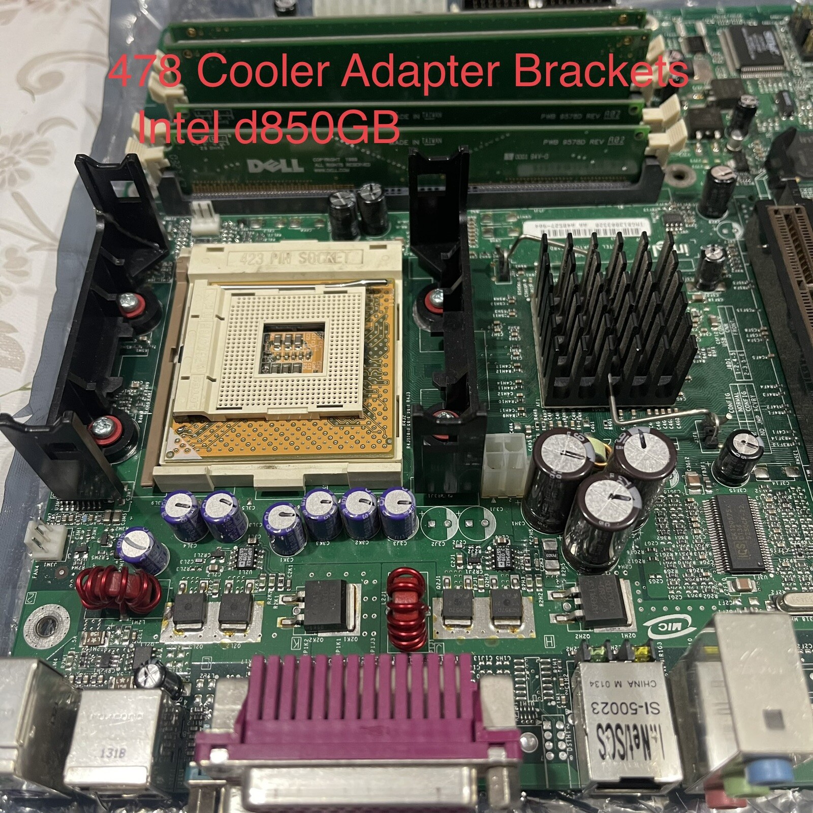 MODDED D850GB PCCHIPS Intel Pentium 4 Willamette SOCKET 423 478 CPU Adapter