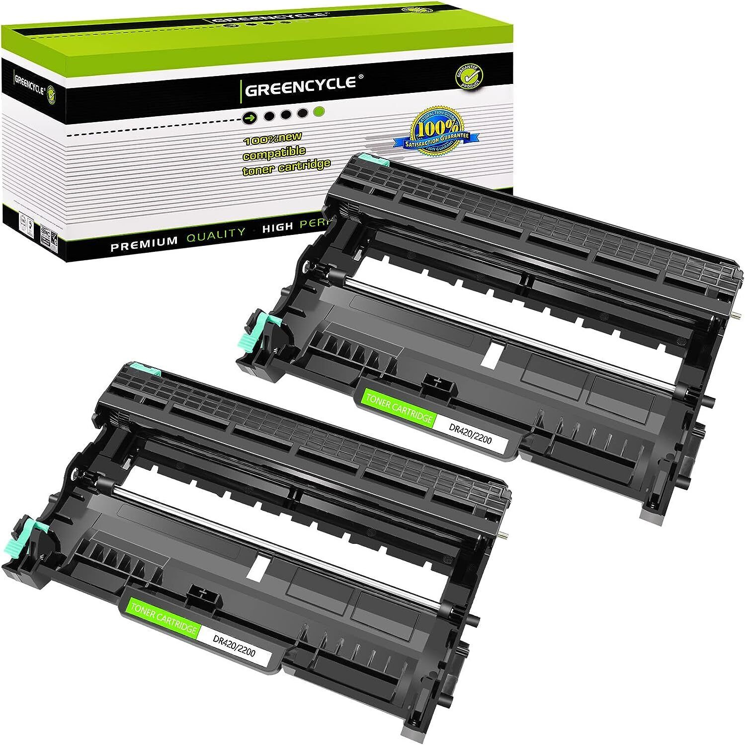 greencycle 2 Pack Compatible DR-420 Drum Unit for Brother Intellifax 2840 2940