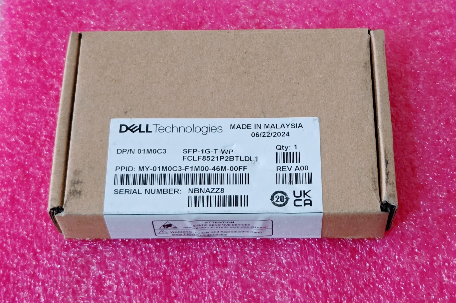 Brand NEW Dell SFP-1G-T 1000BASE-T Copper RJ-45 SFP-T tranceiver 1M0C3 01M0C3