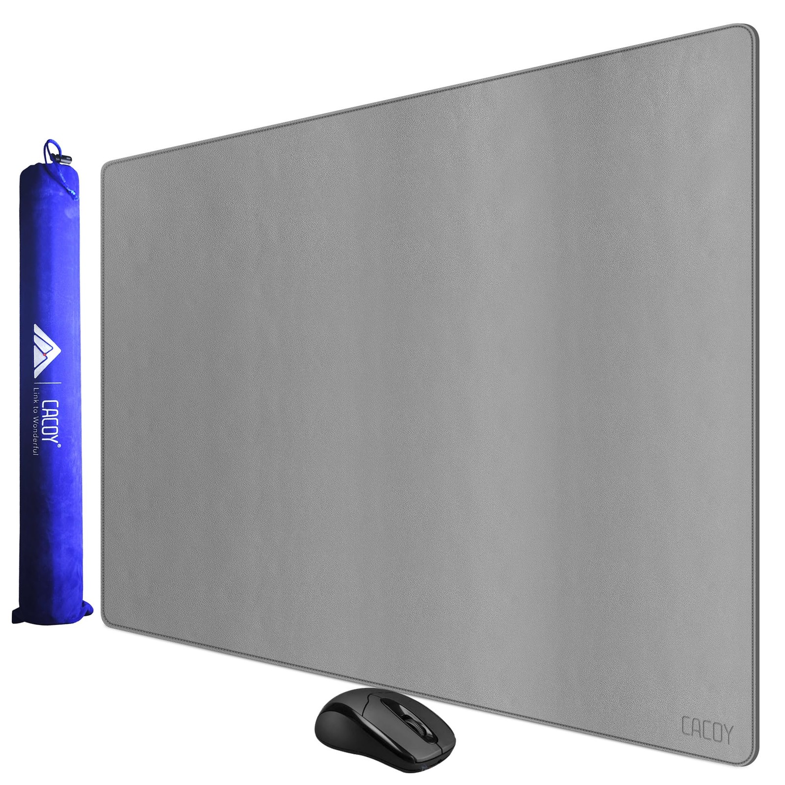 40x24 Inch Grey PU Leather XXL Large Mouse Pad Computer Desk Mat Protector