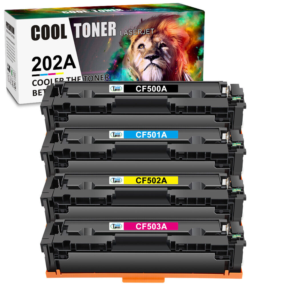 4x CF500A Toner Compatible For HP 202A Color LaserJet Pro M254dn M254nw M281cdw