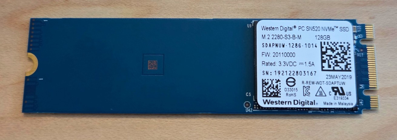 WD PC SN520 NVMe 128GB TLC PCIe 3.0 M.2 SDAPNUW-128G-1014 2280