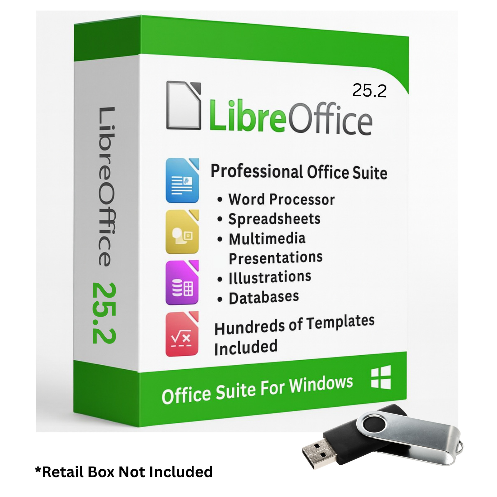 Libre Office 2025 Software Suite for Windows USB - Word | Home | Student | Biz