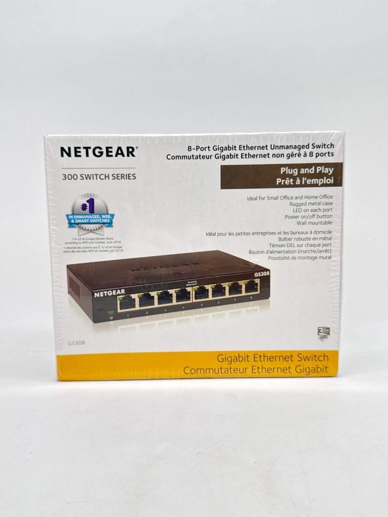 Netgear GS308-300PAS Gigabit Ethernet Switch -BRAND NEW