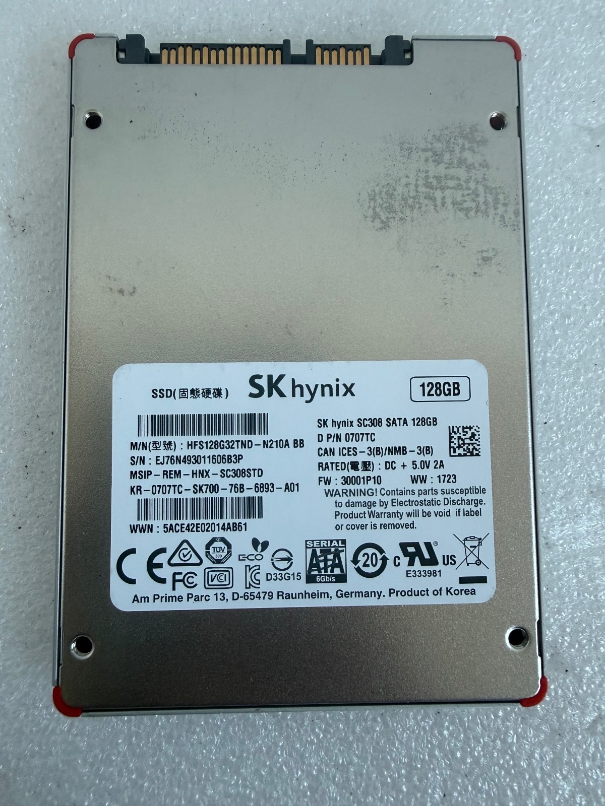 SK Hynix SC308 128GB 2.5" SATA III SSD HFS128G32TND-N210A BB 0707TC