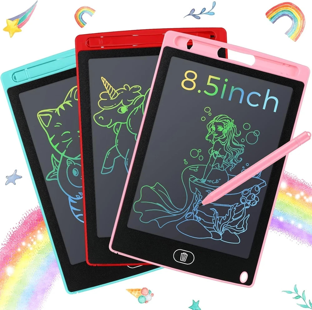 3 Pack LCD Writing Tablet for Kids 8.5 Inch Colorful Doodle Drawing