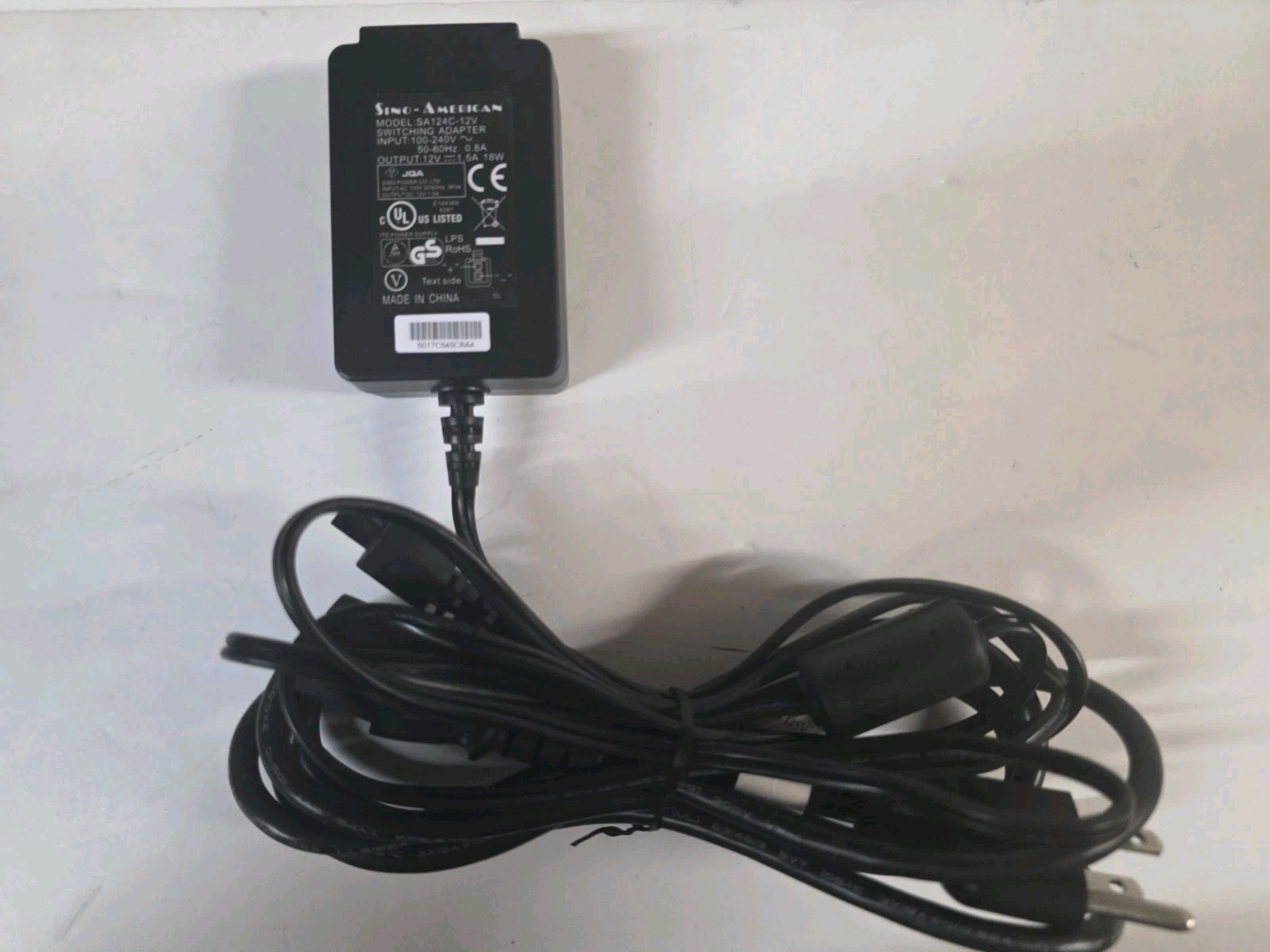 Sino-American 18W Switching Power Adapter Model SA124C-12V for SonicWall TZ 200