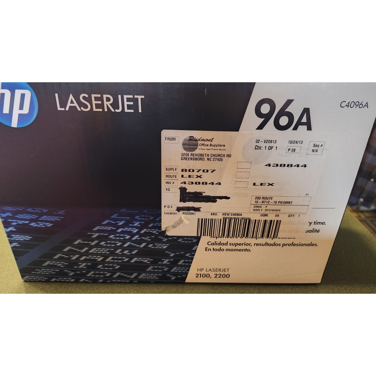 HP LaserJet 96A Black Genuine SEALED Toner Cartridge