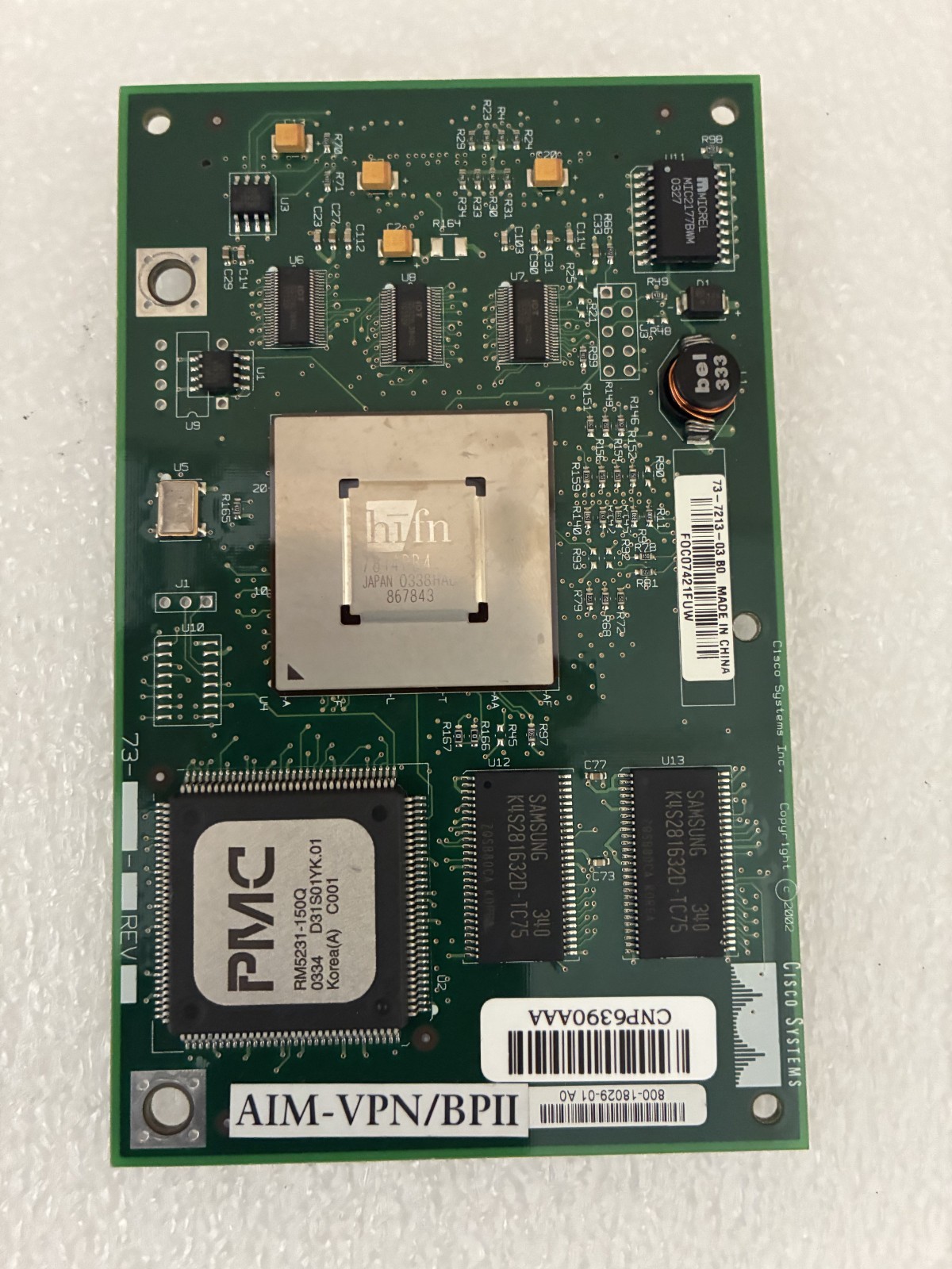 CISCO AIM-VPN/BPII - DES/3DES/AES VPN Encrypt/Comp Module