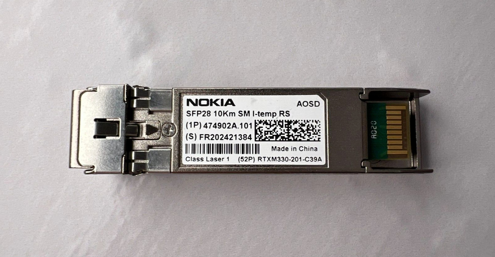 Nokia AOSD SFP28 10Km SM I-TEMP RS 474902A.101 RTXM330-201-C39 1-Year Warranty