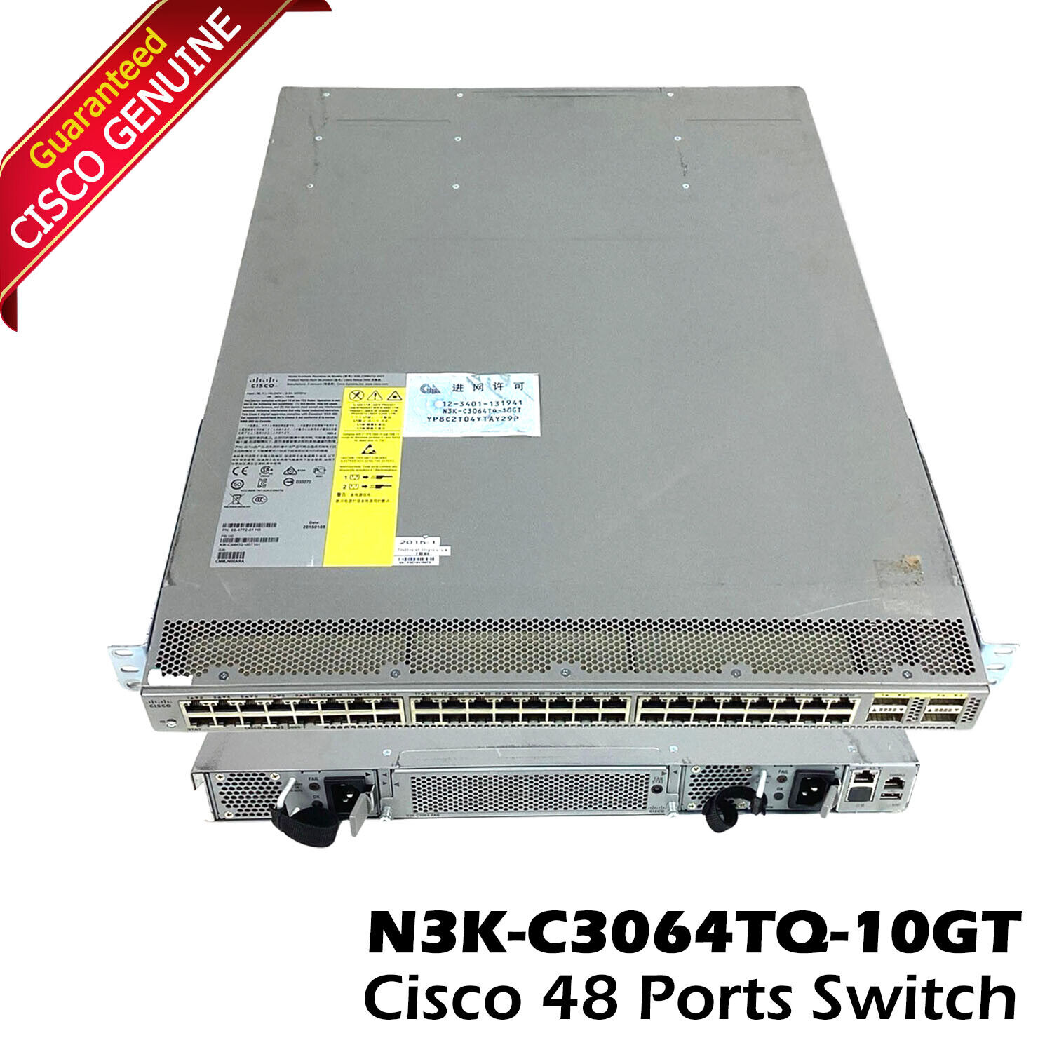 Cisco Nexus 3064-T 48x 10GBase-T & 4x QSFP+ Switch N3K-C3064TQ-10GT