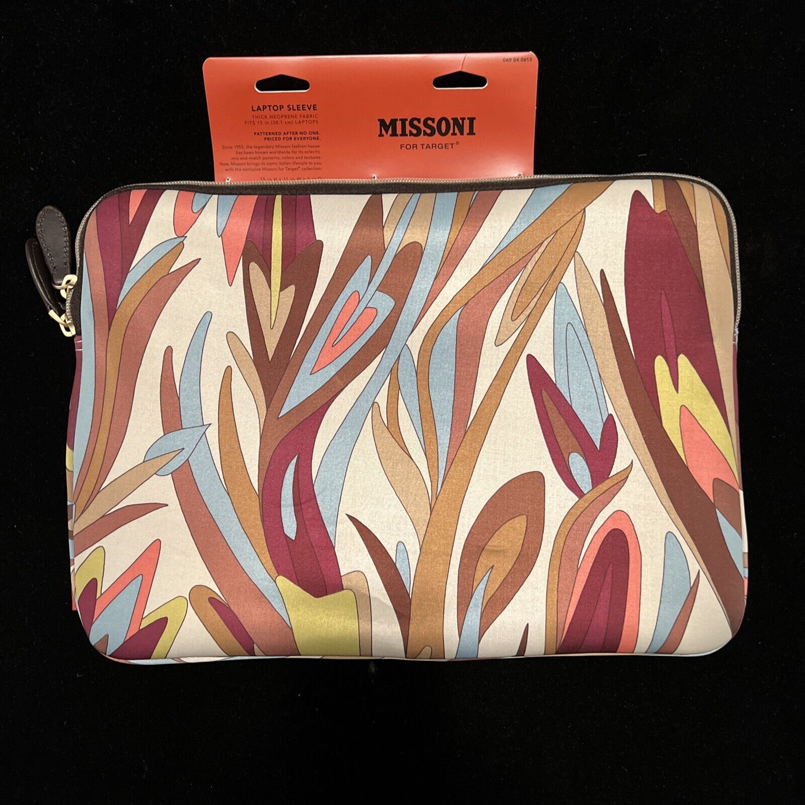 Missoni Floral Laptop IPad Computer Sleeve Case Multi-Color for Target NEW