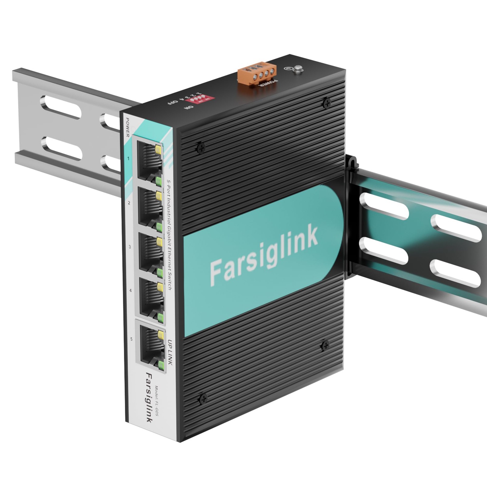 5Port Full Gigabit Industrial Ethernet Switch RJ45 Unmanaged Plug & Play