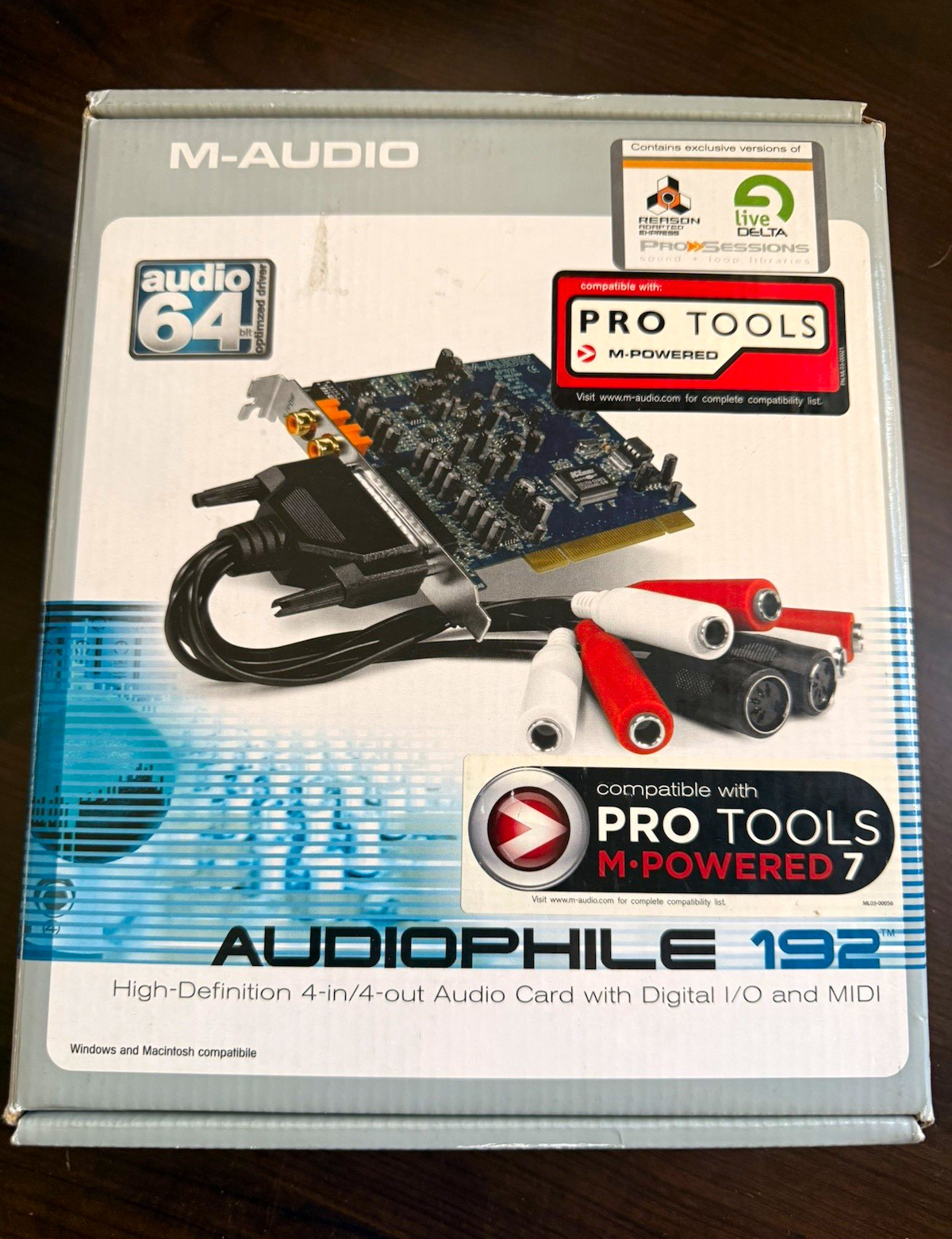 M-Audio Audiophile 192 PCI Sound Card 4-Ch I/O MIDI S/PDIF RCA