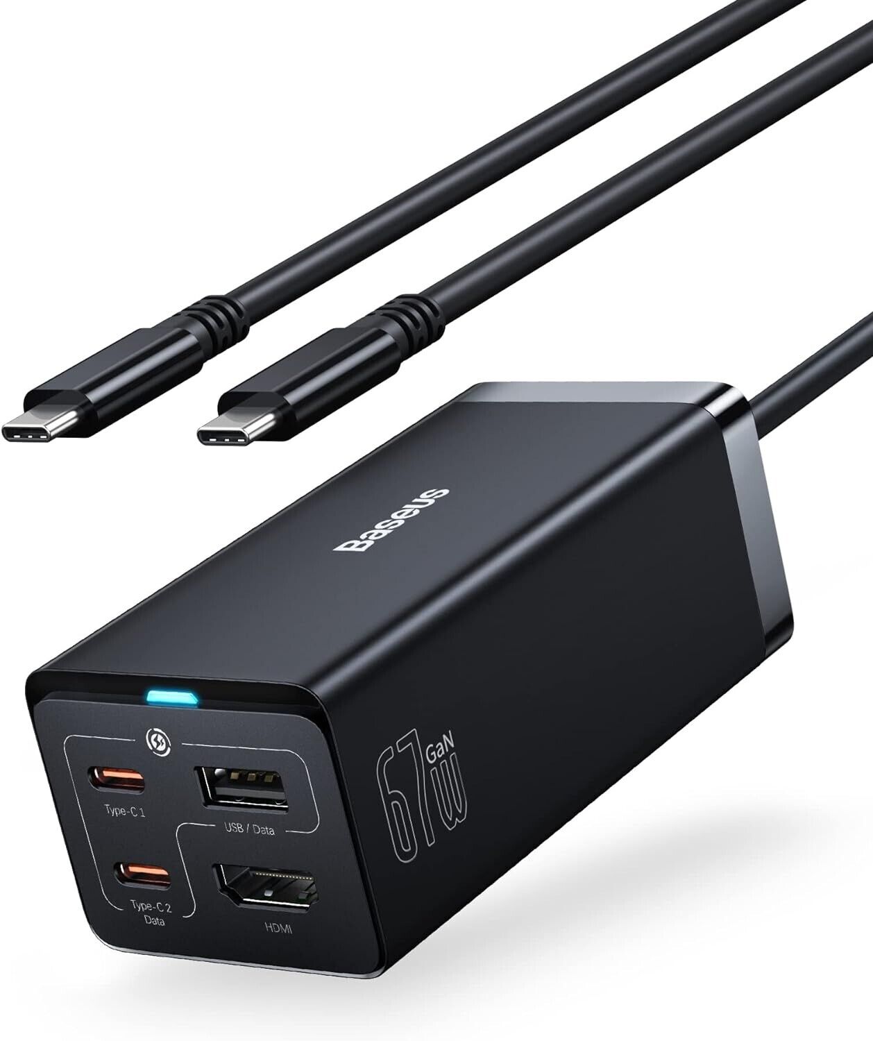 Baseus USB C Charger 67W & Hub 4-in-1 Charging Station - Fast Charging & Data...