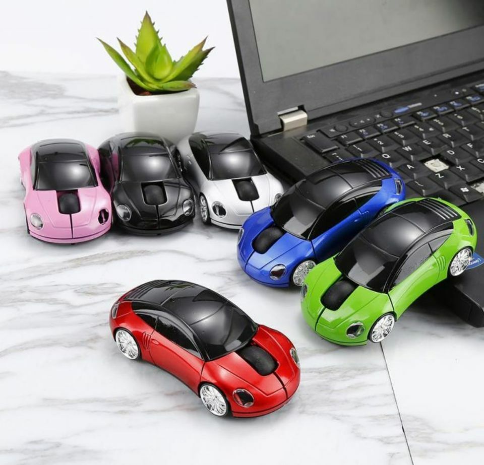 Mini Wireless l Mouse Red Sport Car Design with LED Flashing Light For Lap