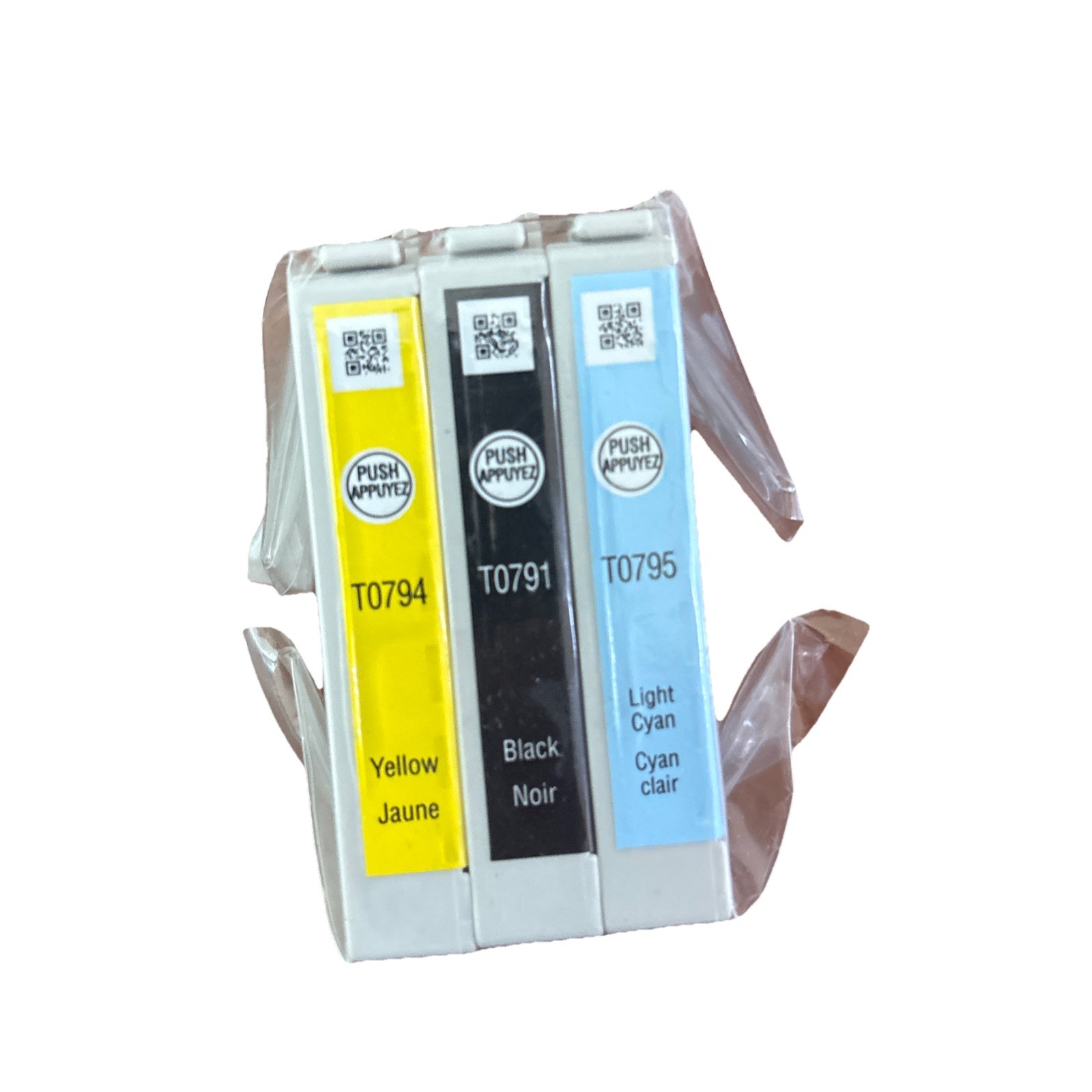 3 Pack Genuine Epson Black Cyan Yellow Ink Cartridges T0795 T0794 T0791 Sealed